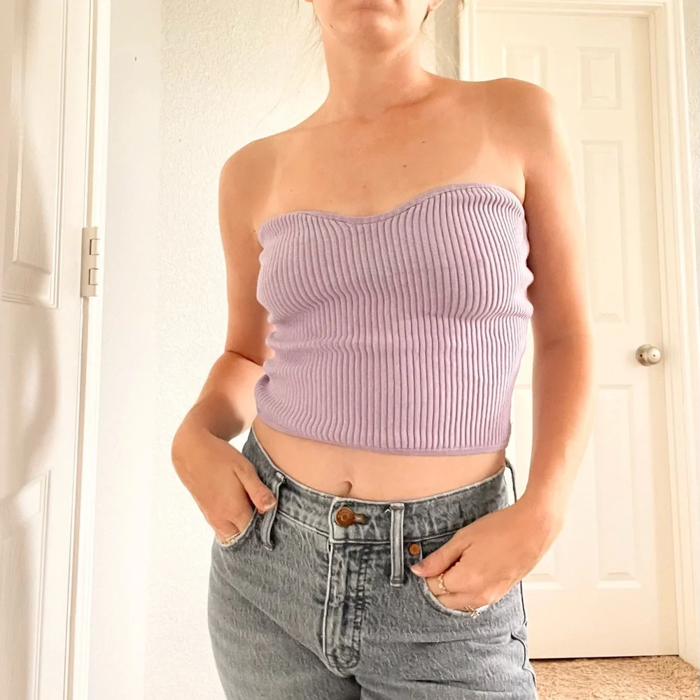 H&M Lavender Ribbed Tube Top